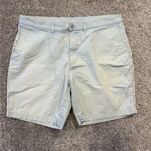 Patagonia Shorts Mens 38* Light Blue Spell Out Organic‎ Cotton Above Knee *
